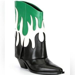 Gianni Bini Conley Flame Fold Over Leather Boots Size 5.5